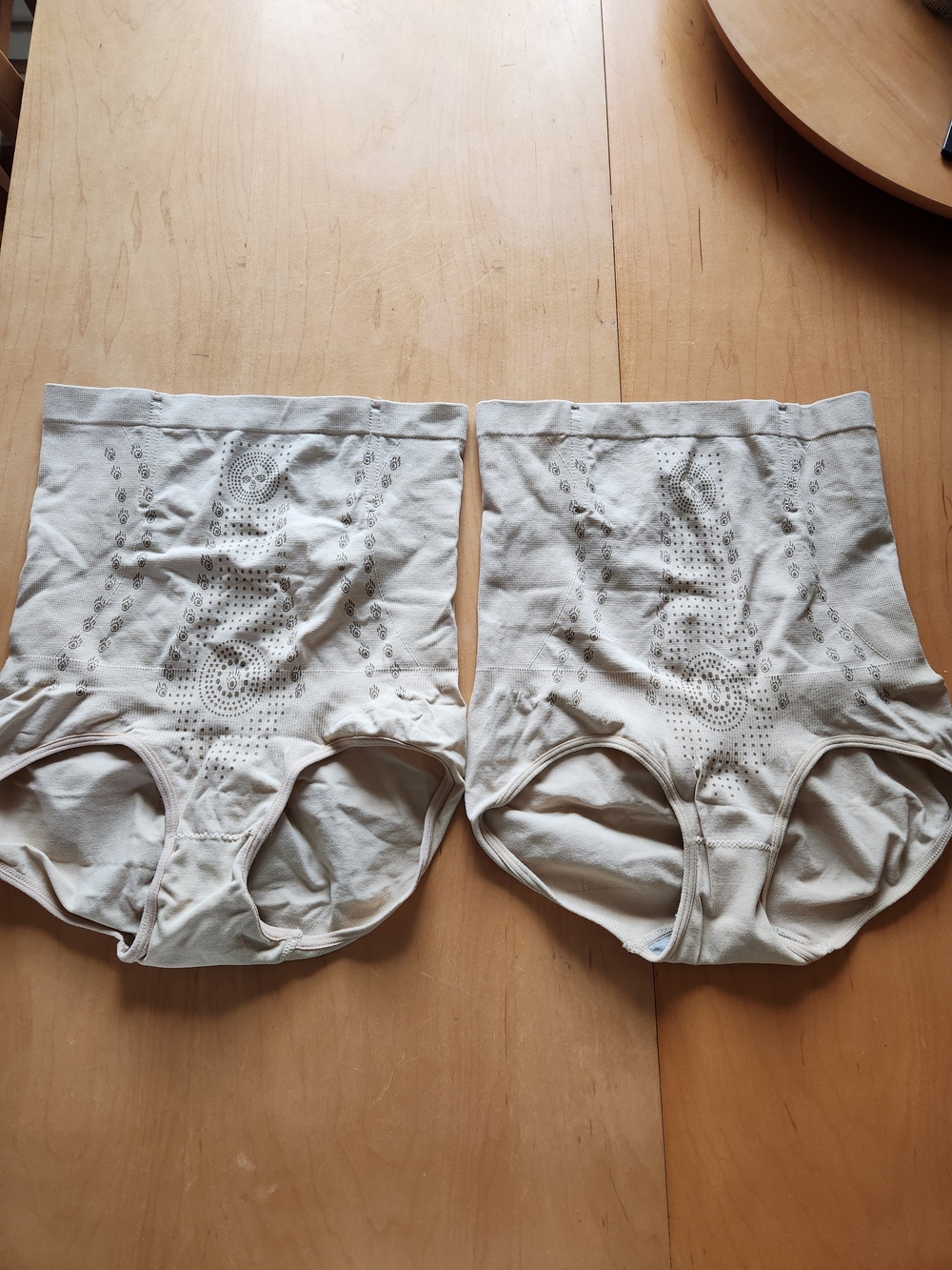 2- NWT High-Waist Shaping Briefs in Light Beige